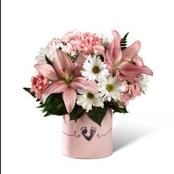 The FTD Tiny Miracle New Baby Girl Bouquet from Krupp Florist, your local Belleville flower shop